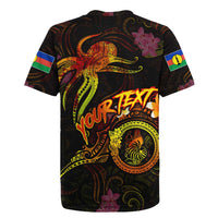 New Caledonia Rugby Jersey Octopus Plumeria Polynesian Tattoo