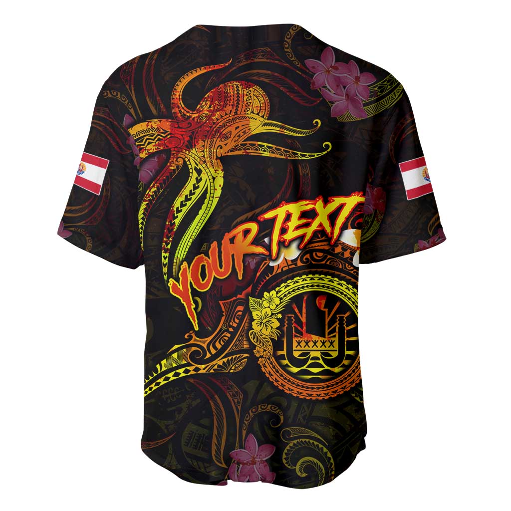Tahiti French Polynesia Baseball Jersey Octopus Plumeria Polynesian Tattoo