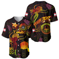 Tahiti French Polynesia Baseball Jersey Octopus Plumeria Polynesian Tattoo