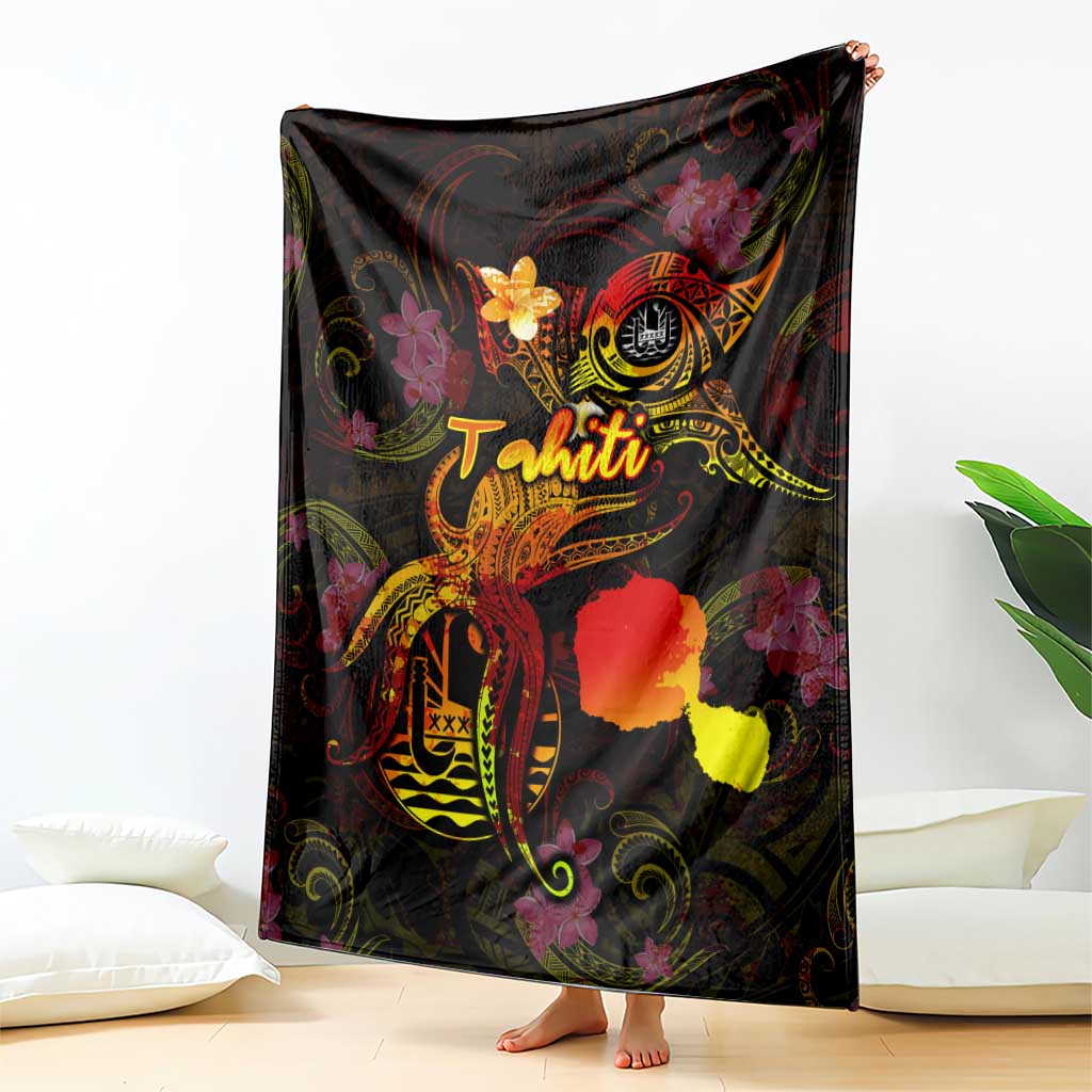 Tahiti French Polynesia Blanket Octopus Plumeria Polynesian Tattoo