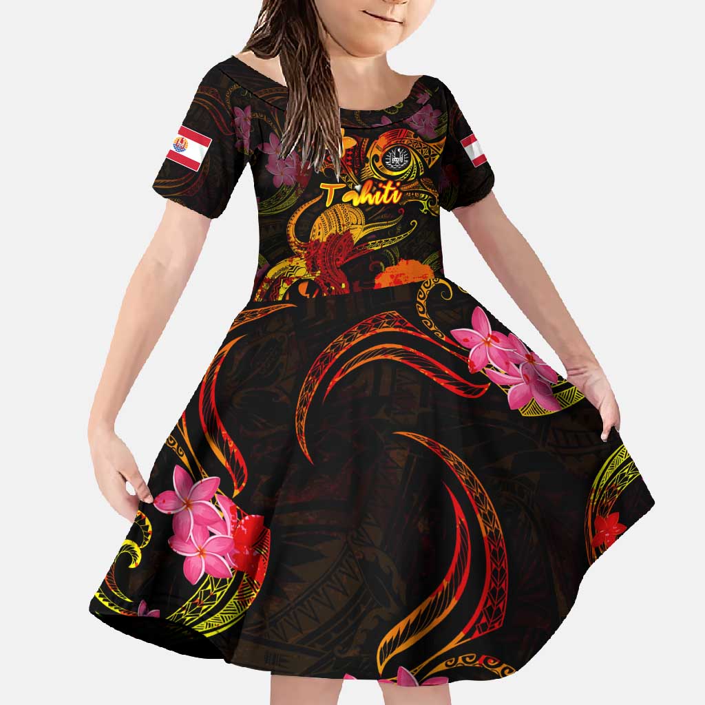 Tahiti French Polynesia Family Matching Tank Maxi Dress and Hawaiian Shirt Octopus Plumeria Polynesian Tattoo