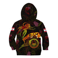 Tahiti French Polynesia Kid Hoodie Octopus Plumeria Polynesian Tattoo