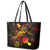 Tahiti French Polynesia Leather Tote Bag Octopus Plumeria Polynesian Tattoo