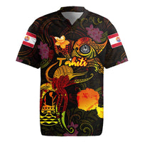 Tahiti French Polynesia Rugby Jersey Octopus Plumeria Polynesian Tattoo