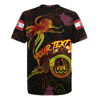 Tahiti French Polynesia Rugby Jersey Octopus Plumeria Polynesian Tattoo