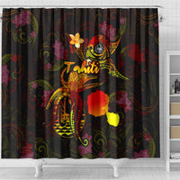 Tahiti French Polynesia Shower Curtain Octopus Plumeria Polynesian Tattoo