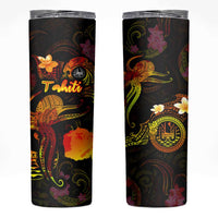 Tahiti French Polynesia Skinny Tumbler Octopus Plumeria Polynesian Tattoo
