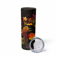 Tahiti French Polynesia Skinny Tumbler Octopus Plumeria Polynesian Tattoo