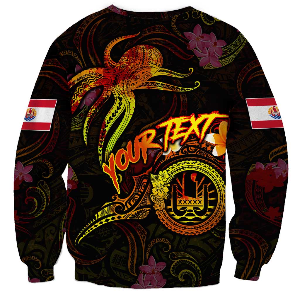 Tahiti French Polynesia Sweatshirt Octopus Plumeria Polynesian Tattoo