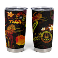 Tahiti French Polynesia Tumbler Cup Octopus Plumeria Polynesian Tattoo