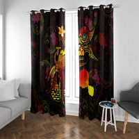 Tahiti French Polynesia Window Curtain Octopus Plumeria Polynesian Tattoo