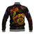 Cook Islands Baseball Jacket Octopus Plumeria Polynesian Tattoo