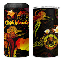 Cook Islands 4 in 1 Can Cooler Tumbler Octopus Plumeria Polynesian Tattoo DT02 One Size: 16 oz Black - Polynesian Pride
