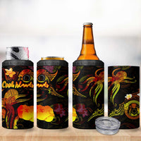 Cook Islands 4 in 1 Can Cooler Tumbler Octopus Plumeria Polynesian Tattoo DT02 - Polynesian Pride