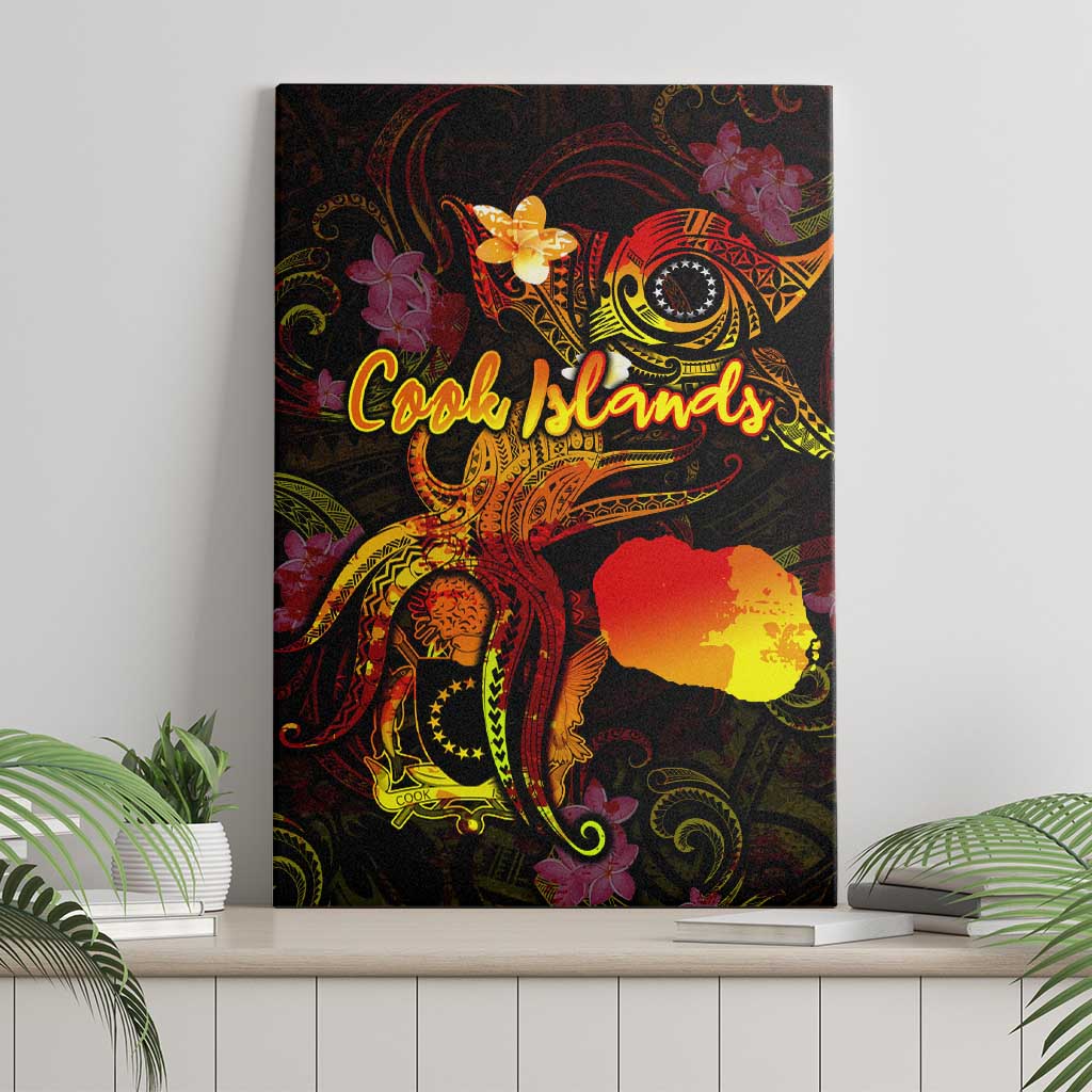 Cook Islands Canvas Wall Art Octopus Plumeria Polynesian Tattoo DT02 - Polynesian Pride