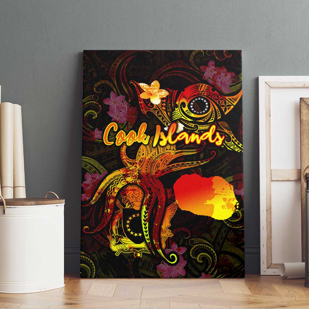 Cook Islands Canvas Wall Art Octopus Plumeria Polynesian Tattoo DT02 - Polynesian Pride
