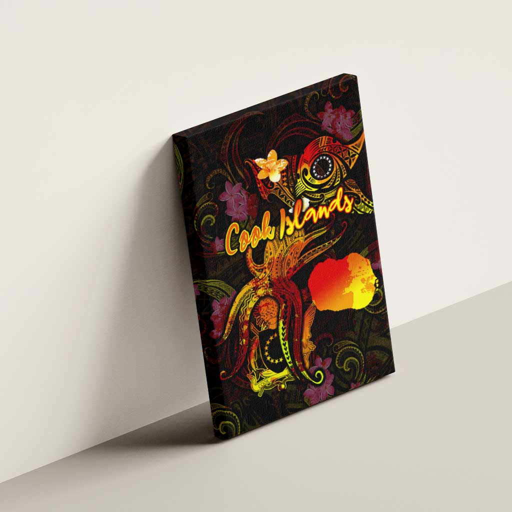 Cook Islands Canvas Wall Art Octopus Plumeria Polynesian Tattoo DT02 - Polynesian Pride