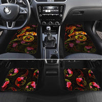Cook Islands Car Mats Octopus Plumeria Polynesian Tattoo DT02 Set 4pcs Black - Polynesian Pride