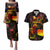 Cook Islands Couples Matching Puletasi and Hawaiian Shirt Octopus Plumeria Polynesian Tattoo