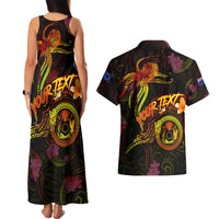 Cook Islands Couples Matching Tank Maxi Dress and Hawaiian Shirt Octopus Plumeria Polynesian Tattoo