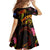 Cook Islands Family Matching Off Shoulder Maxi Dress and Hawaiian Shirt Octopus Plumeria Polynesian Tattoo