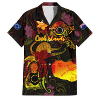 Cook Islands Family Matching Off Shoulder Maxi Dress and Hawaiian Shirt Octopus Plumeria Polynesian Tattoo