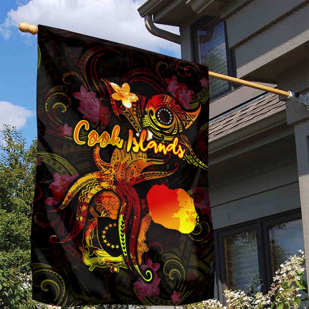 Cook Islands Garden Flag Octopus Plumeria Polynesian Tattoo DT02 - Polynesian Pride