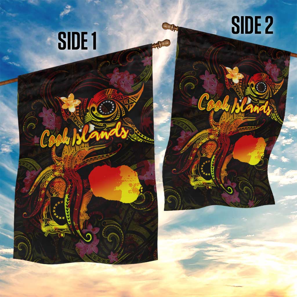Cook Islands Garden Flag Octopus Plumeria Polynesian Tattoo DT02 - Polynesian Pride