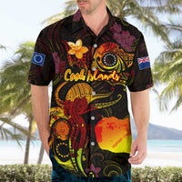 Cook Islands Hawaiian Shirt Octopus Plumeria Polynesian Tattoo DT02 - Polynesian Pride