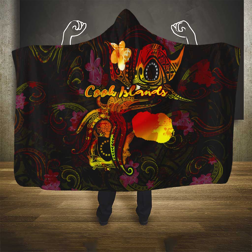 Cook Islands Hooded Blanket Octopus Plumeria Polynesian Tattoo DT02 - Polynesian Pride
