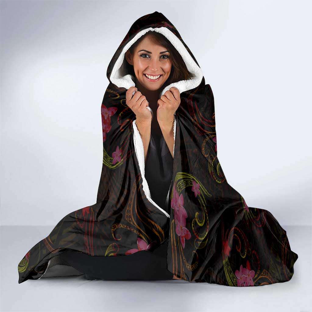 Cook Islands Hooded Blanket Octopus Plumeria Polynesian Tattoo DT02 - Polynesian Pride