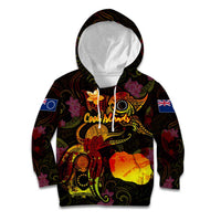 Cook Islands Kid Hoodie Octopus Plumeria Polynesian Tattoo
