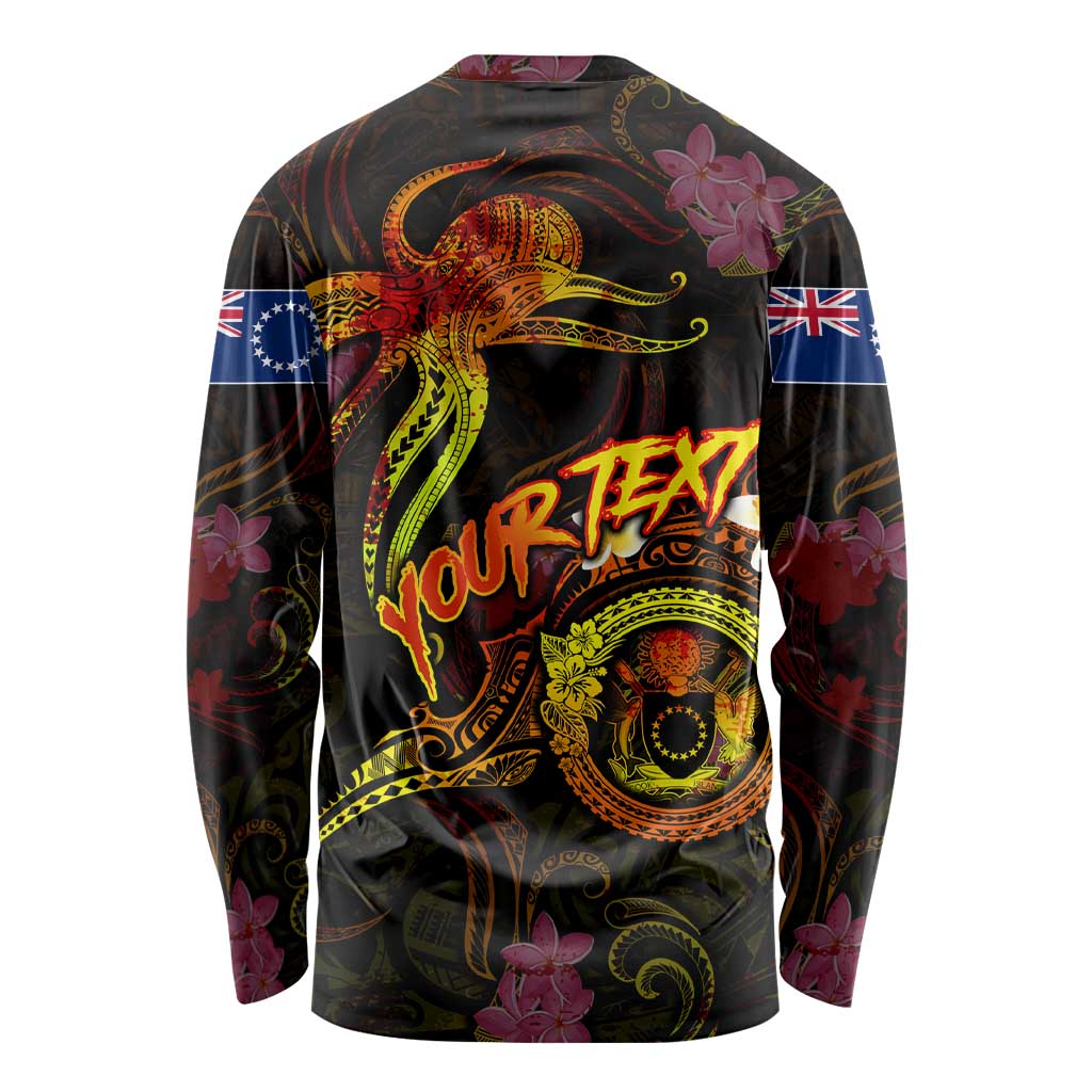 Cook Islands Long Sleeve Shirt Octopus Plumeria Polynesian Tattoo DT02 - Polynesian Pride