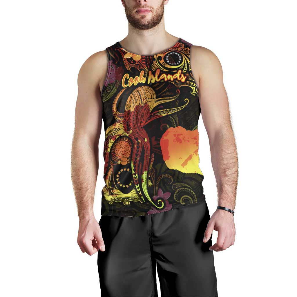 Cook Islands Men Tank Top Octopus Plumeria Polynesian Tattoo DT02 - Polynesian Pride