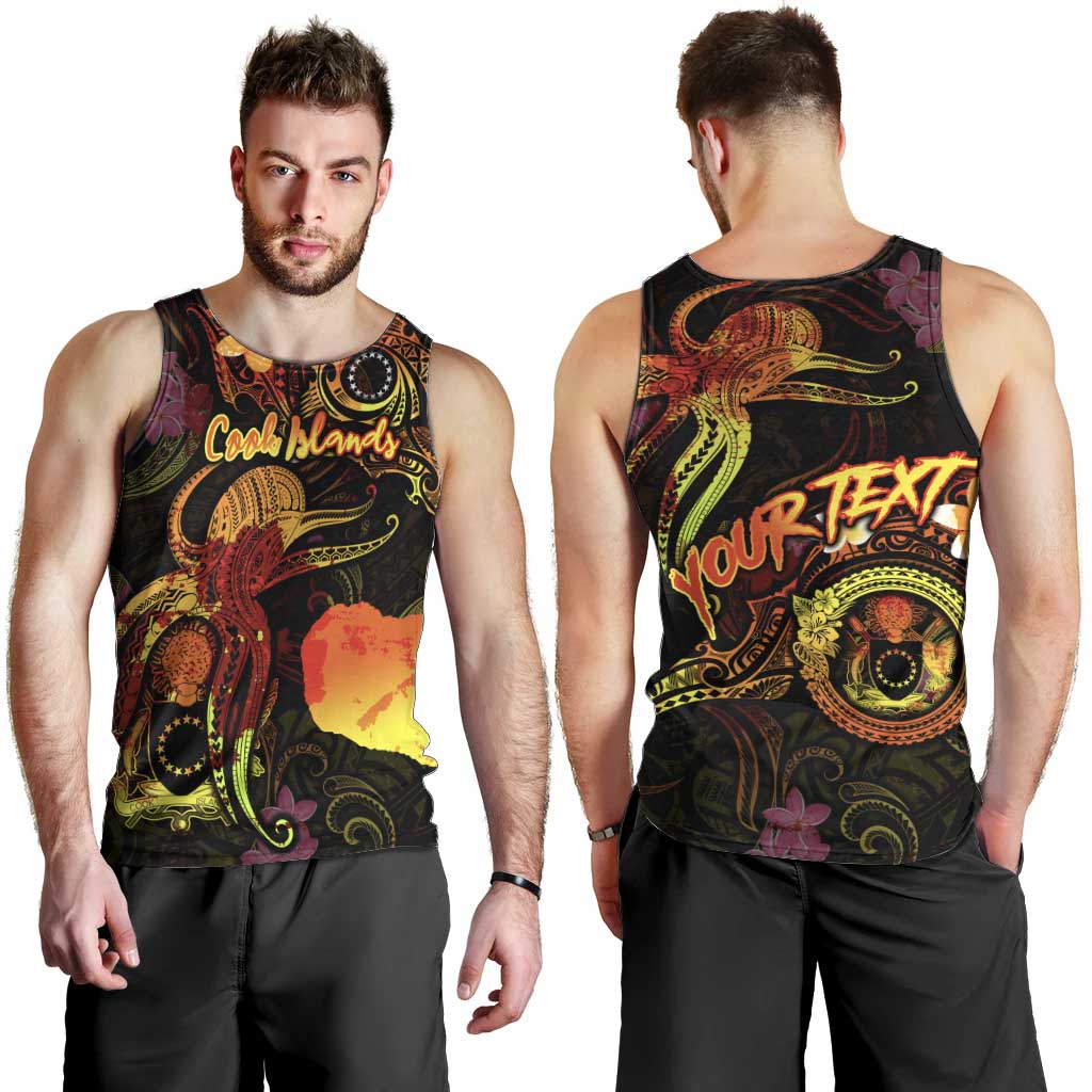 Cook Islands Men Tank Top Octopus Plumeria Polynesian Tattoo DT02 - Polynesian Pride