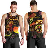Cook Islands Men Tank Top Octopus Plumeria Polynesian Tattoo DT02 - Polynesian Pride