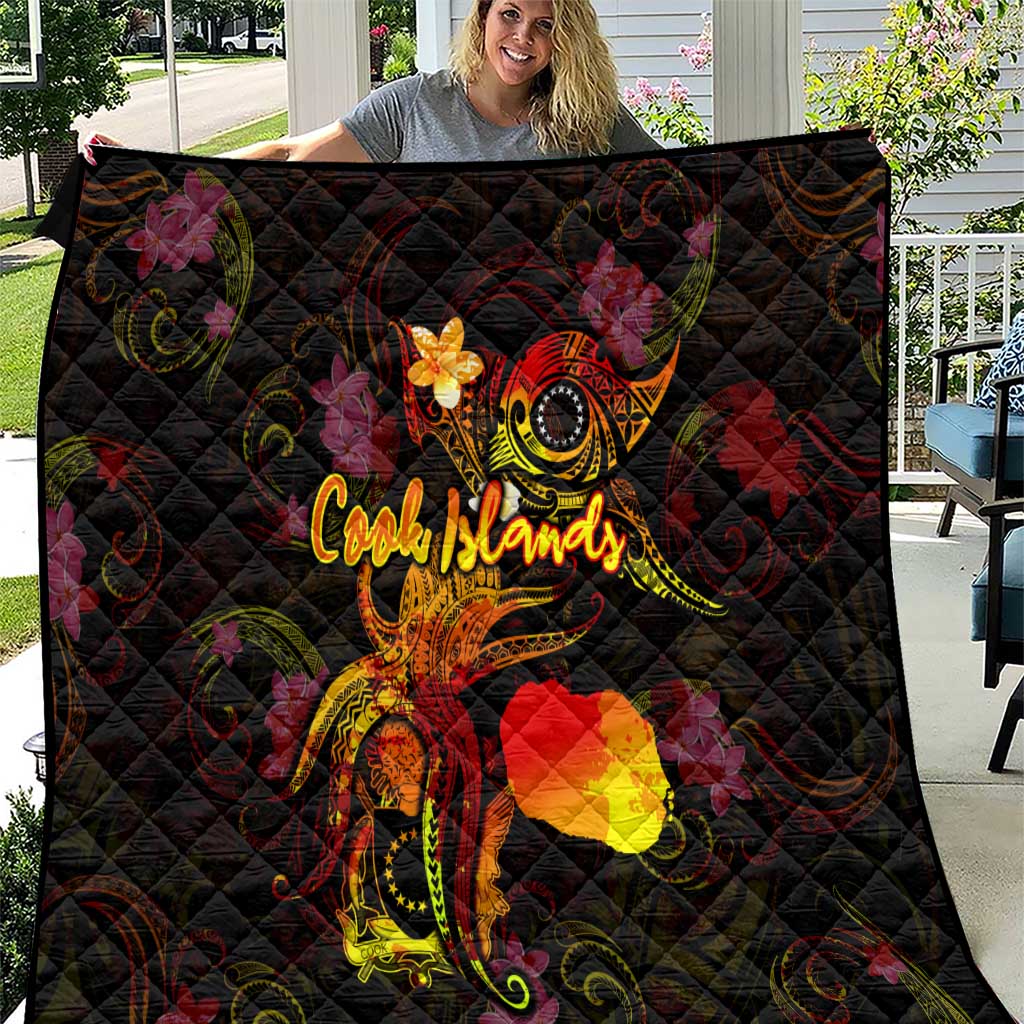 Cook Islands Quilt Octopus Plumeria Polynesian Tattoo
