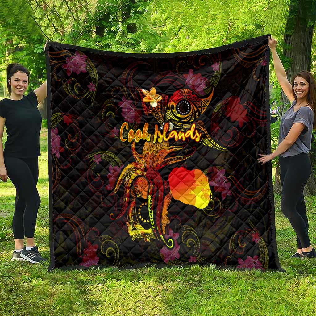 Cook Islands Quilt Octopus Plumeria Polynesian Tattoo