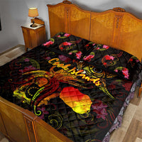Cook Islands Quilt Bed Set Octopus Plumeria Polynesian Tattoo DT02 - Polynesian Pride