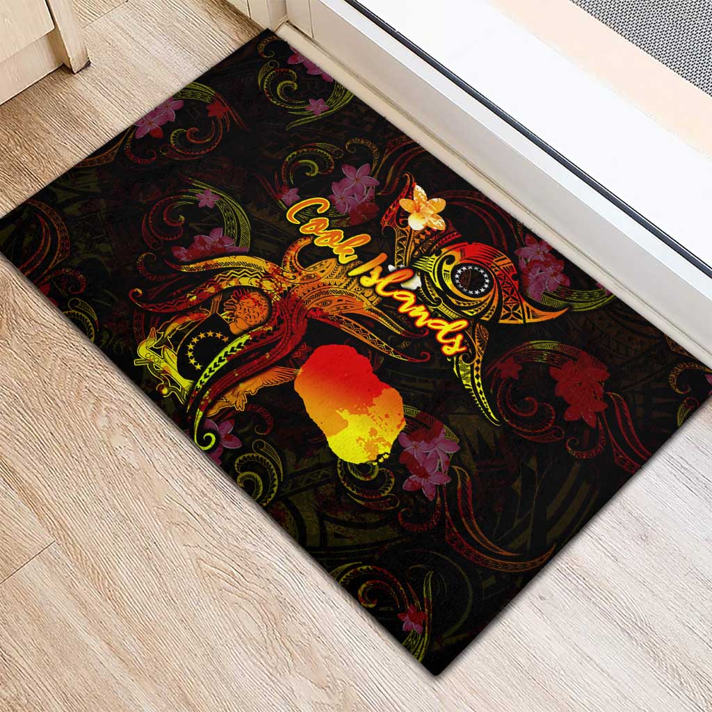 Cook Islands Rubber Doormat Octopus Plumeria Polynesian Tattoo DT02 - Polynesian Pride