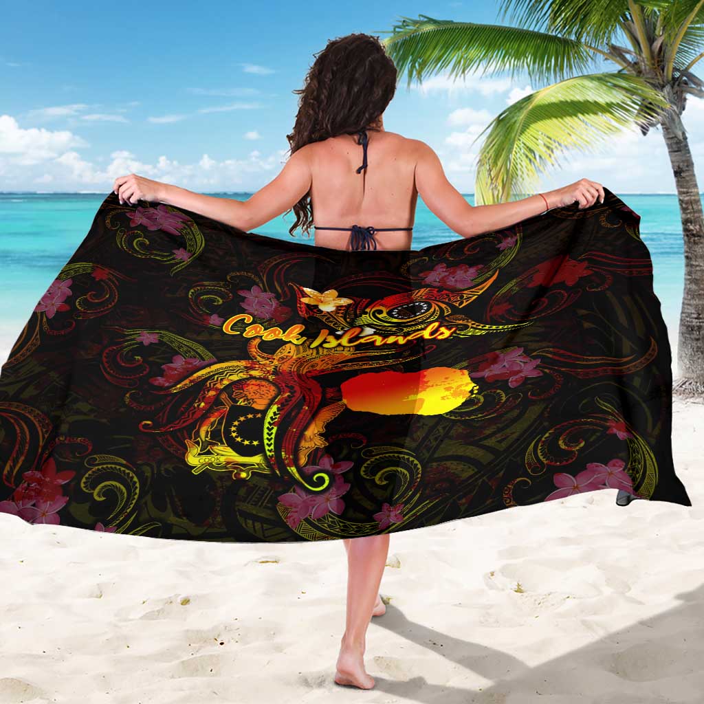 Cook Islands Sarong Octopus Plumeria Polynesian Tattoo