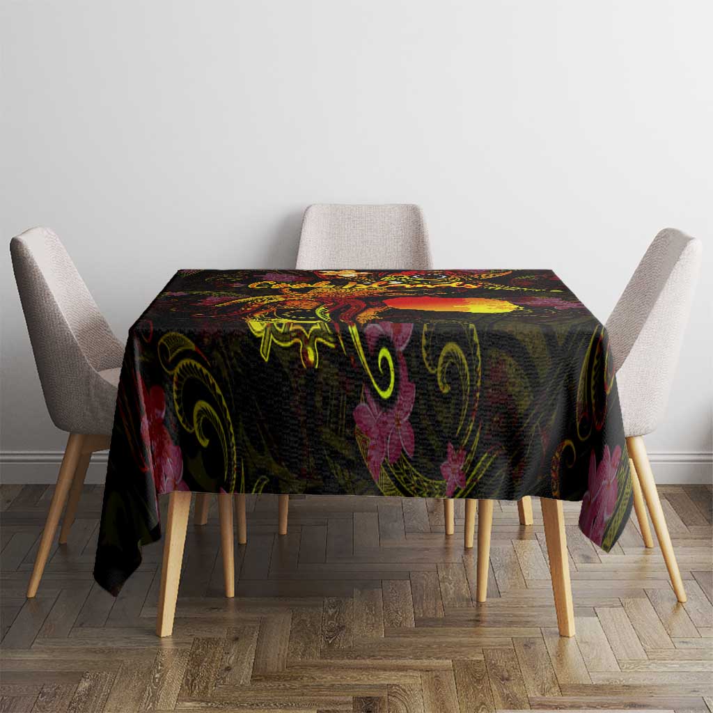 Cook Islands Tablecloth Octopus Plumeria Polynesian Tattoo DT02 - Polynesian Pride