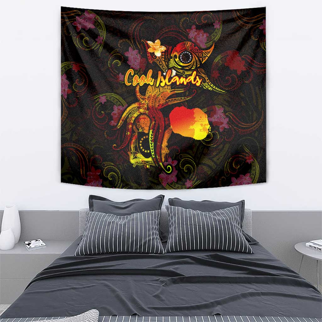 Cook Islands Tapestry Octopus Plumeria Polynesian Tattoo