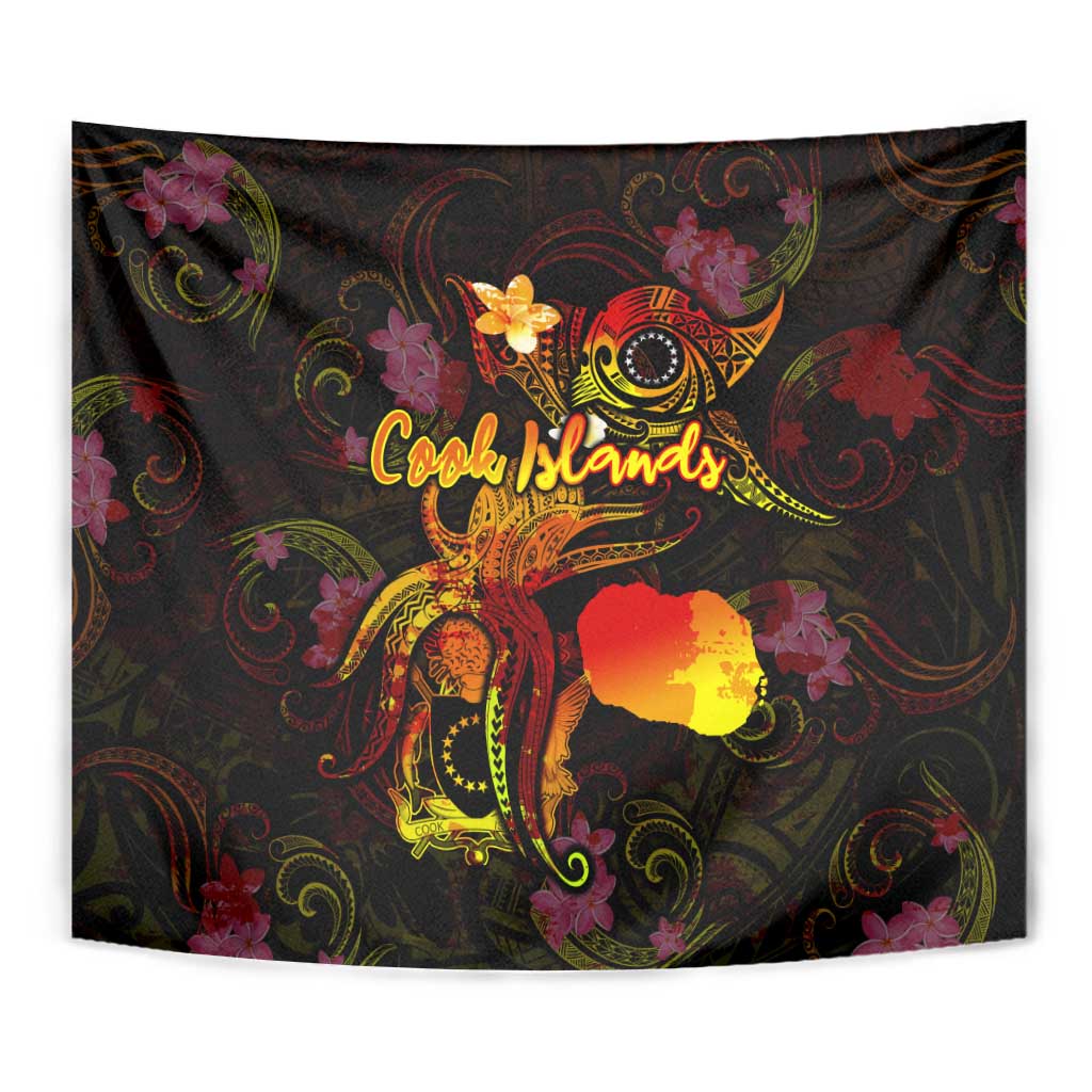 Cook Islands Tapestry Octopus Plumeria Polynesian Tattoo