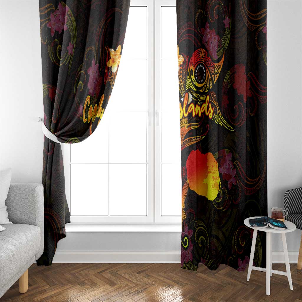 Cook Islands Window Curtain Octopus Plumeria Polynesian Tattoo DT02 - Polynesian Pride