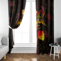 Cook Islands Window Curtain Octopus Plumeria Polynesian Tattoo DT02 - Polynesian Pride