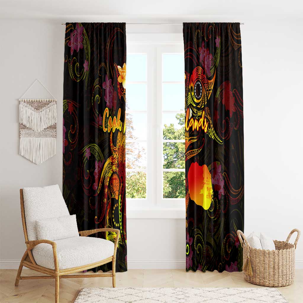 Cook Islands Window Curtain Octopus Plumeria Polynesian Tattoo DT02 - Polynesian Pride