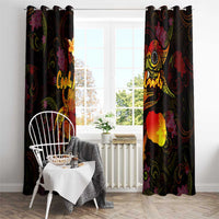 Cook Islands Window Curtain Octopus Plumeria Polynesian Tattoo DT02 - Polynesian Pride