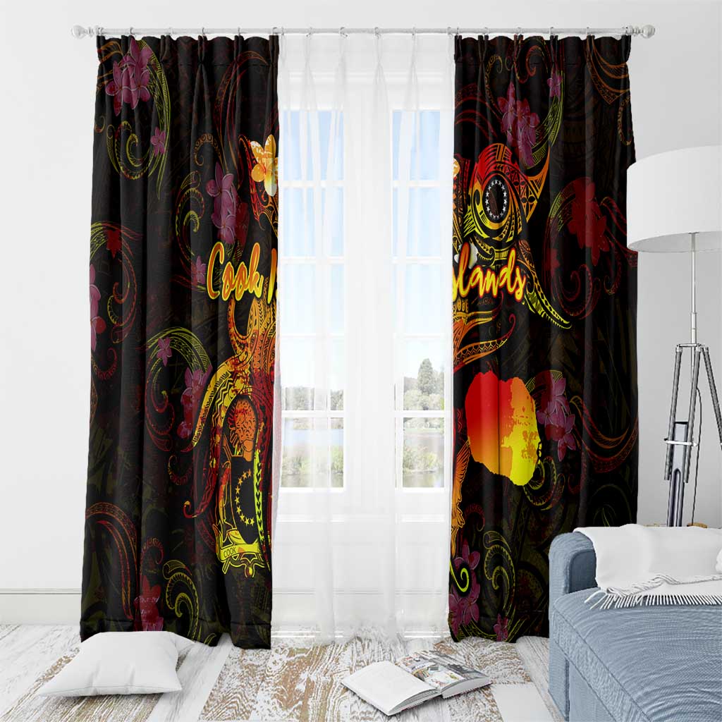 Cook Islands Window Curtain Octopus Plumeria Polynesian Tattoo DT02 - Polynesian Pride