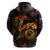 Cook Islands Zip Hoodie Octopus Plumeria Polynesian Tattoo